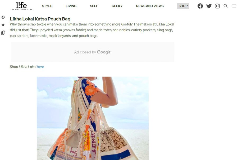 PhilSTAR Life gift guide listing the Likha Lokal katsa pouch bag