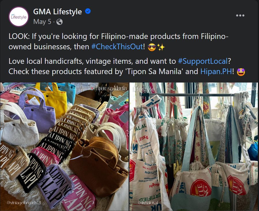 GMA Lifestyle post featuring Likha Lokal at Tipon sa Manila